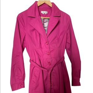 👑 Beautiful pink trenchcoat with pockets and belt size M